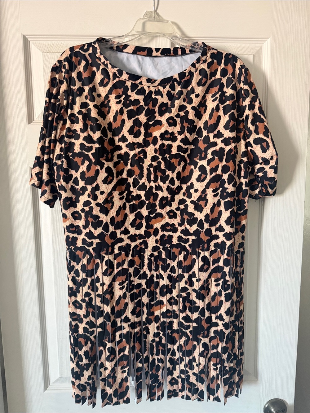 SHEIN Leopard Print Tan and Black Swim Cover-Up
